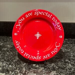 Vintage 1979 the original red plate, You are special today red plate.